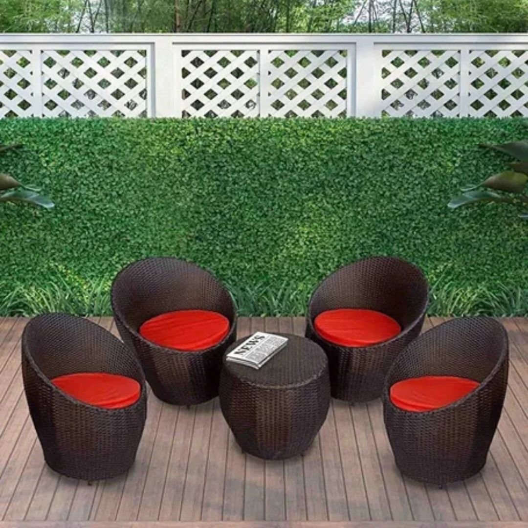 Dark Brown Wicker Garden Table Chair Set 1 Dark Brown Wicker Garden Table Chair Set
